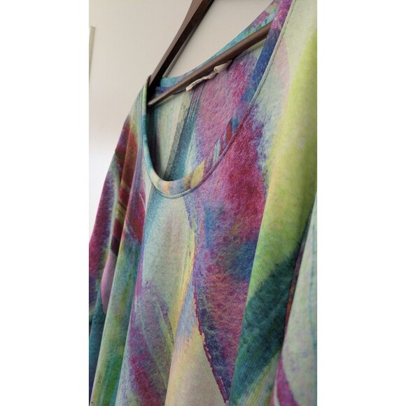 Soft Surroundings Dale Tunic Top 3X Splash Artsy Paint Long Sleeve Stretch - Picture 4 of 9